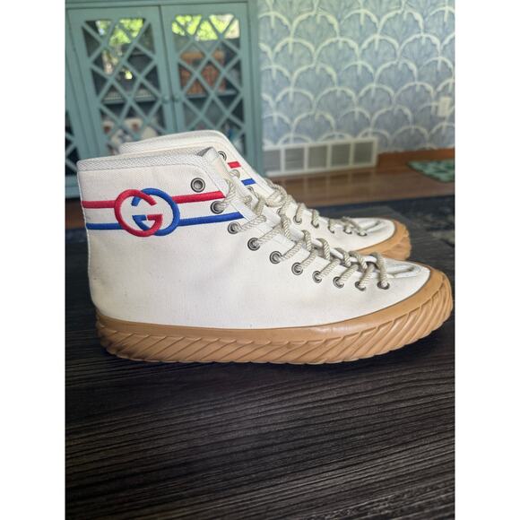 Gucci Tortuga GG Logo Red, White, & Blue High Top Sneakers Sz. 8M/10W main image 11